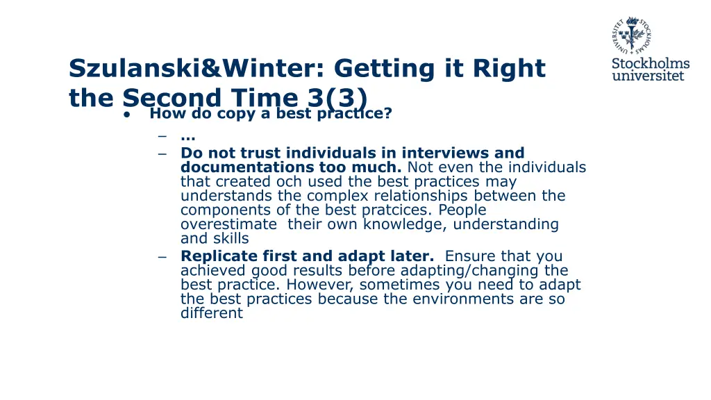 szulanski winter getting it right the second time 2