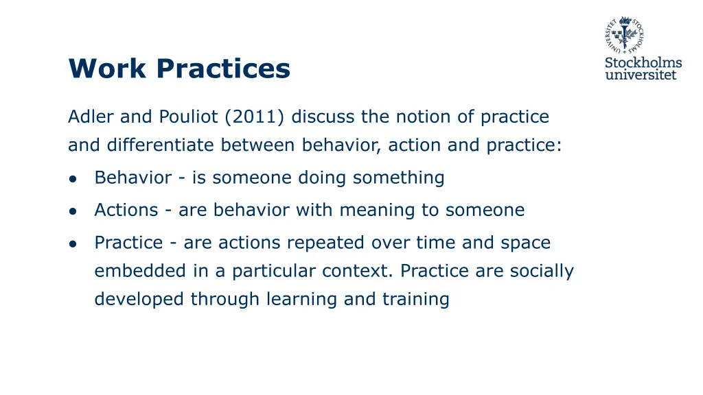 work practices