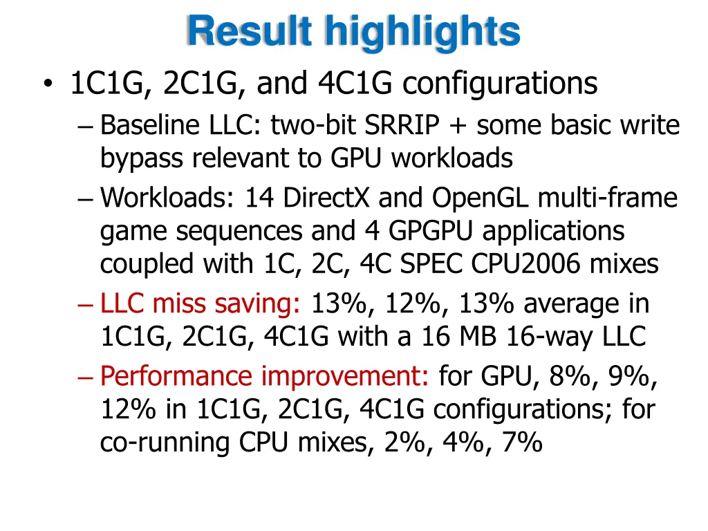 result highlights 1c1g 2c1g and 4c1g