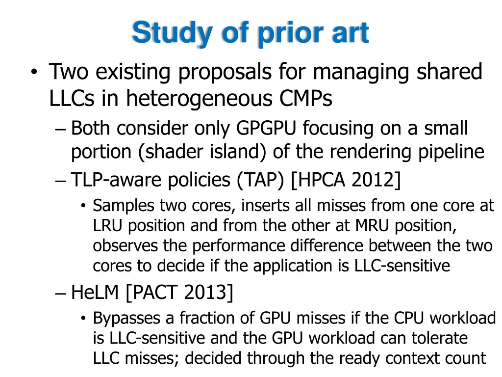 study of prior art two existing proposals