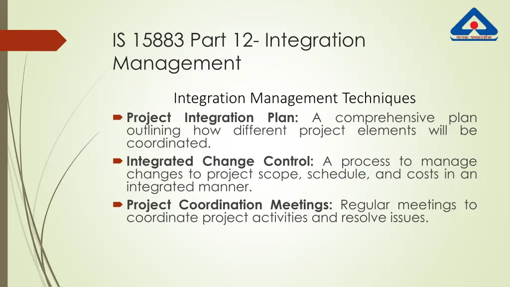 is 15883 part 12 integration management 1