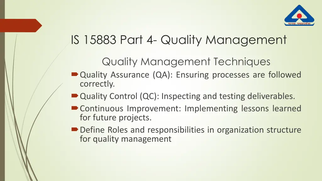 is 15883 part 4 quality management 1