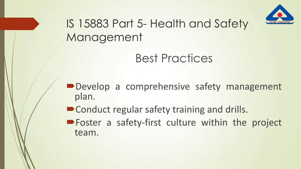 is 15883 part 5 health and safety management 2