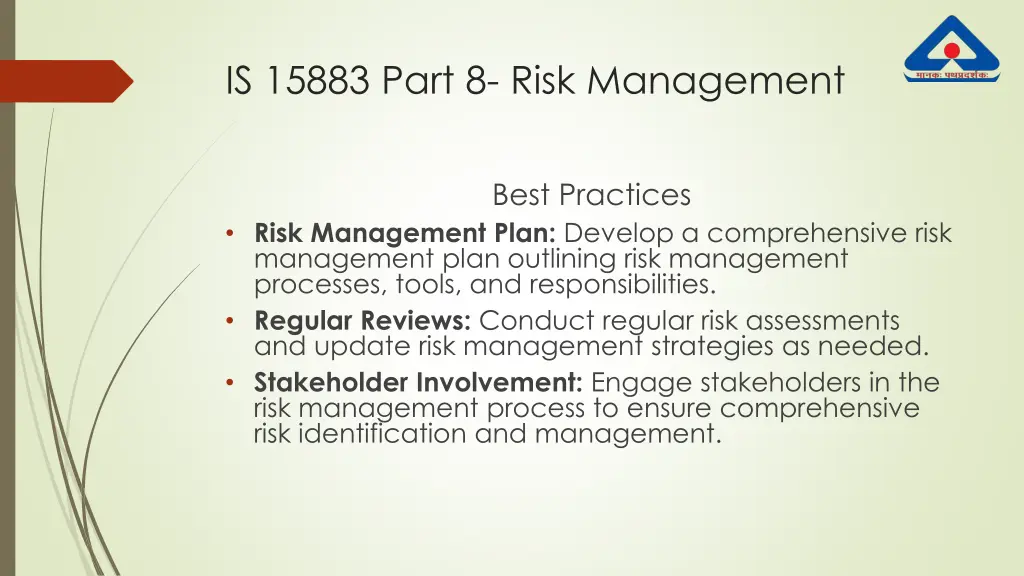 is 15883 part 8 risk management 2