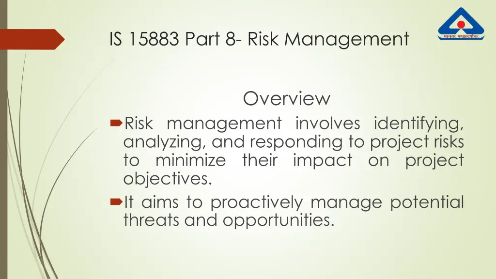 is 15883 part 8 risk management