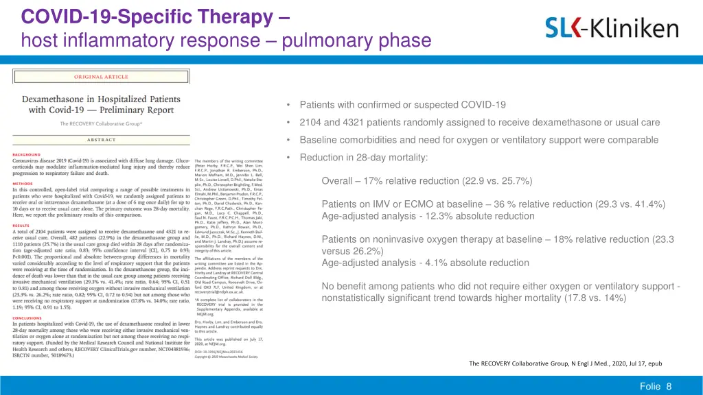 covid 19 specific therapy host inflammatory