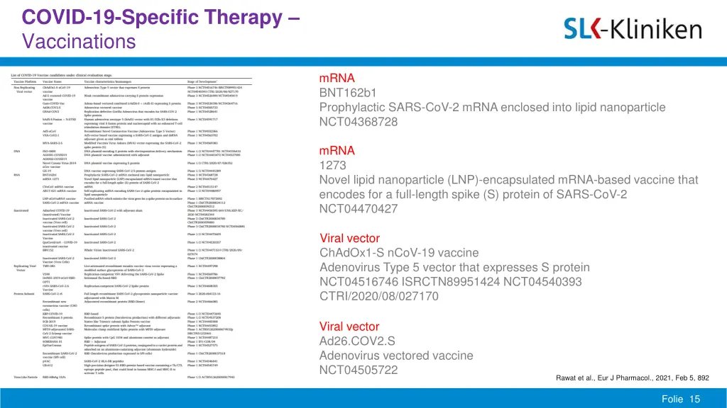 covid 19 specific therapy vaccinations