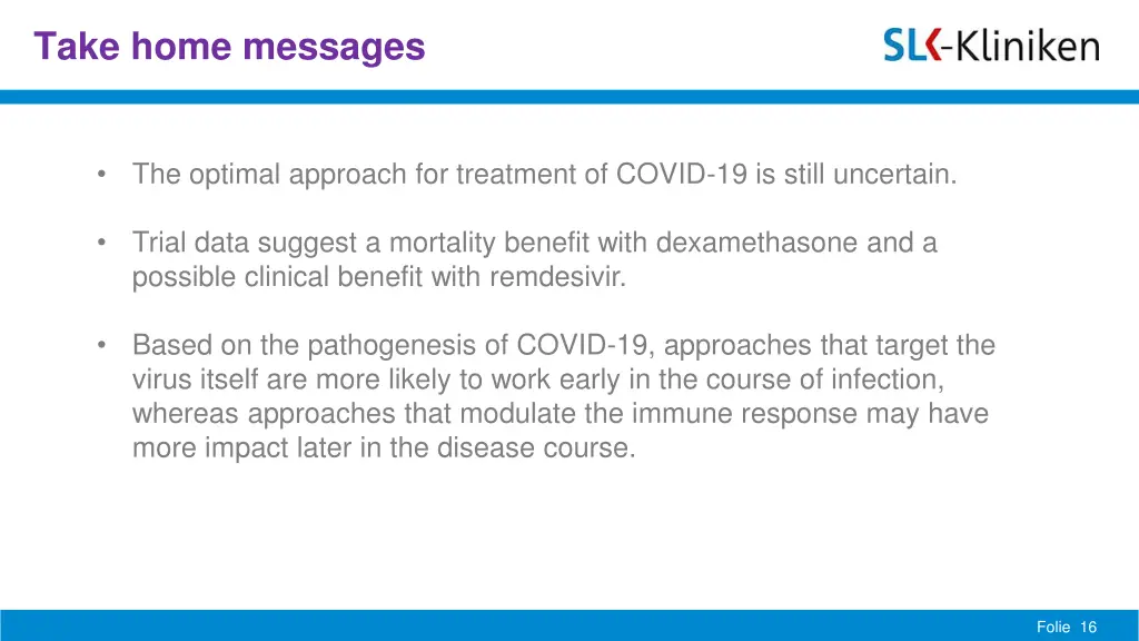 take home messages