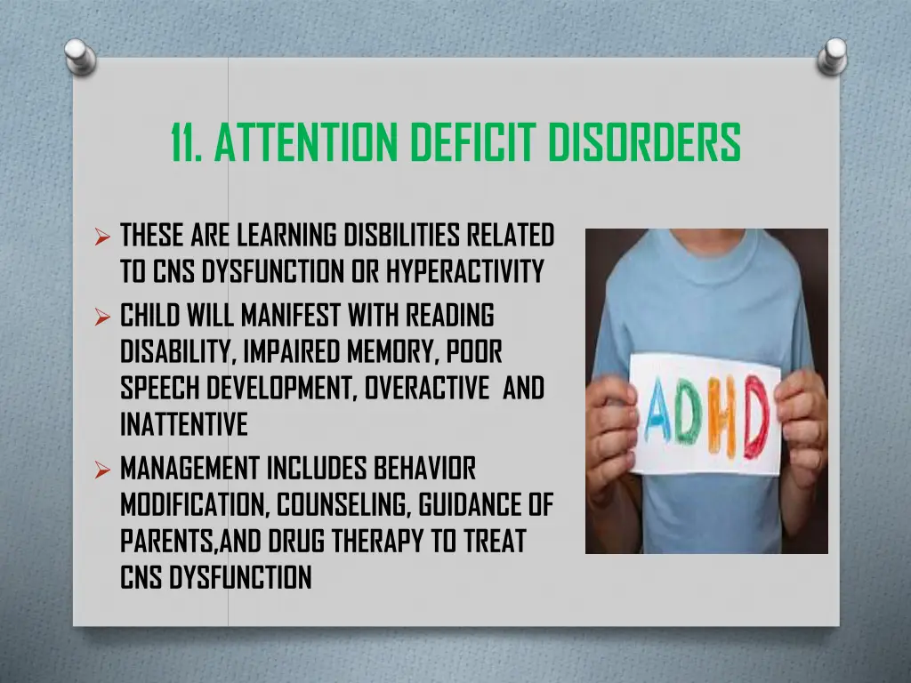 11 attention deficit disorders