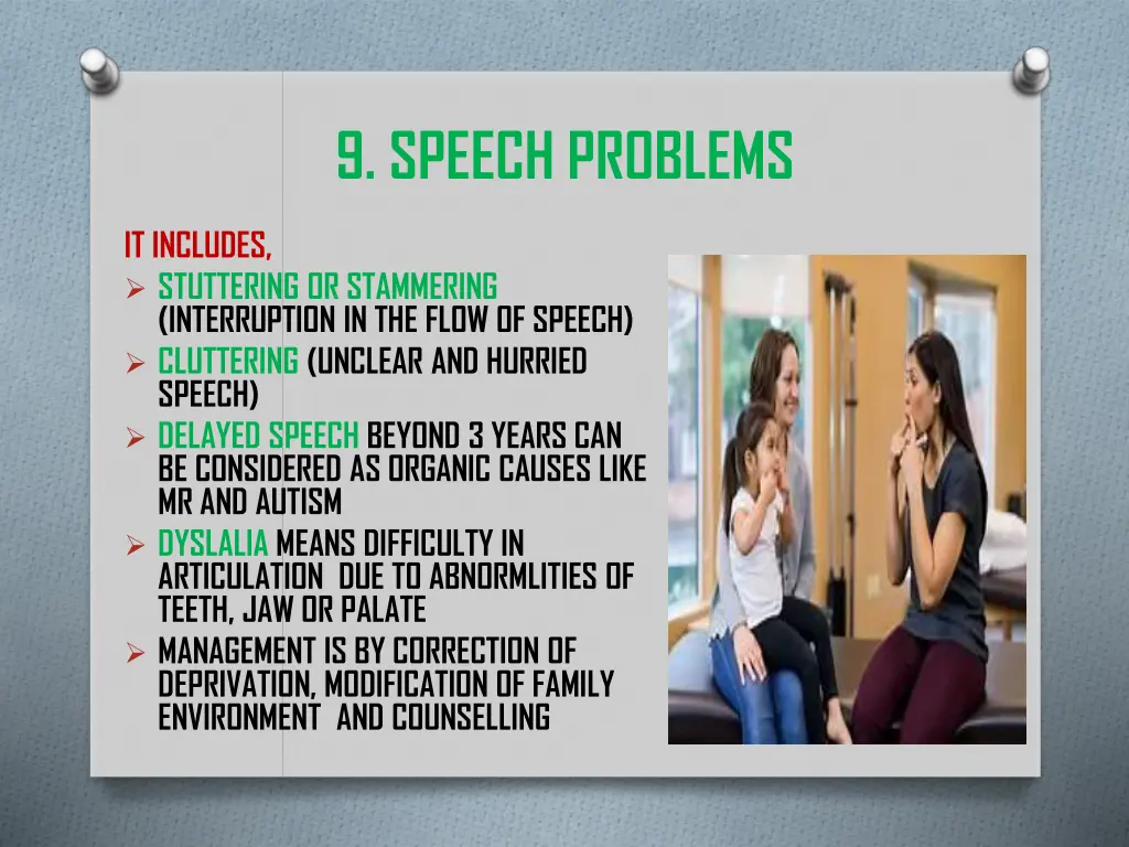 9 speech problems
