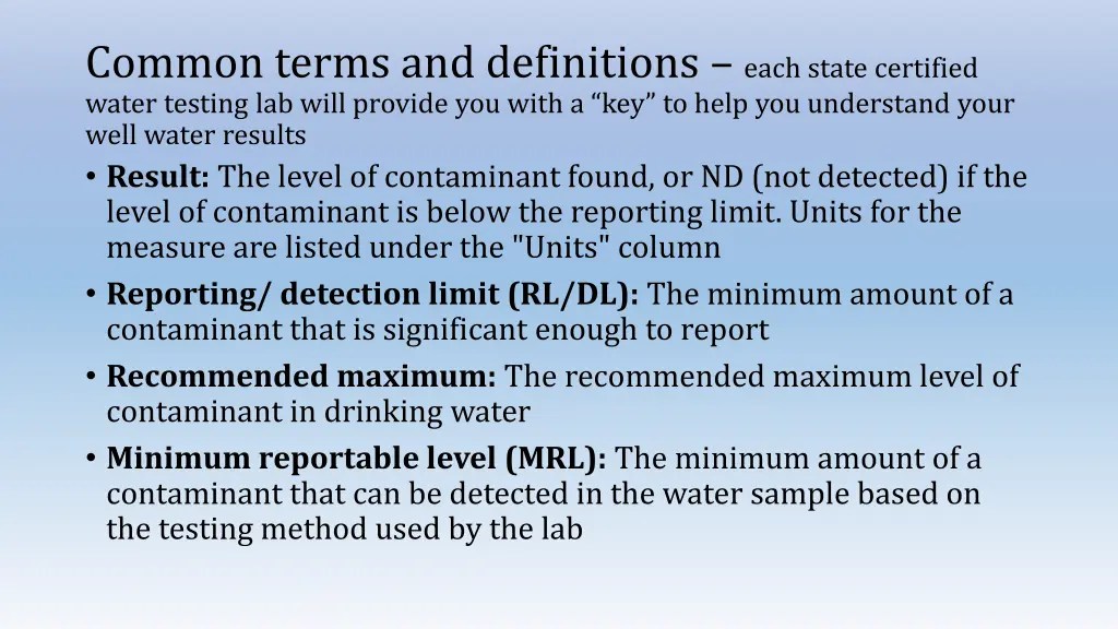 common terms and definitions each state certified