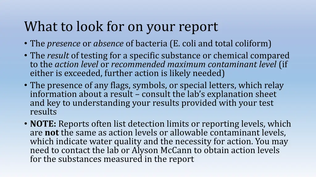 what to look for on your report the presence