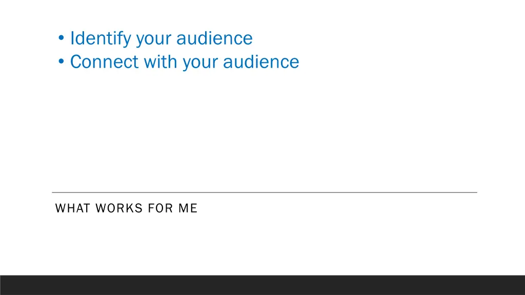 identify your audience connect with your audience