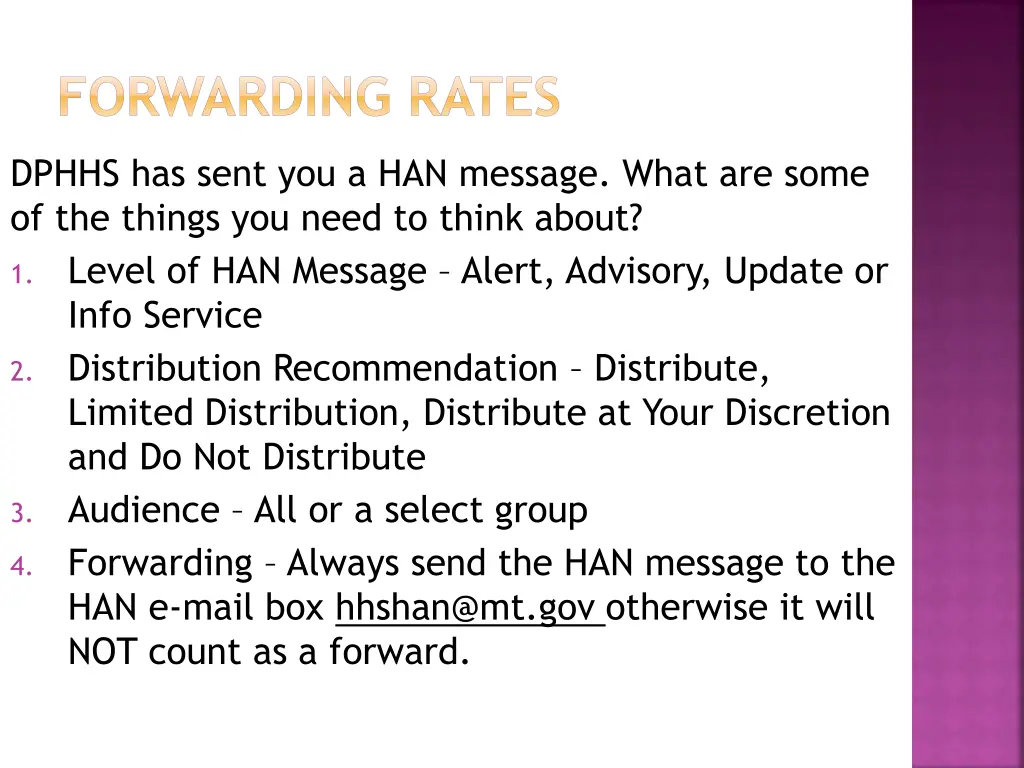 forwarding rates