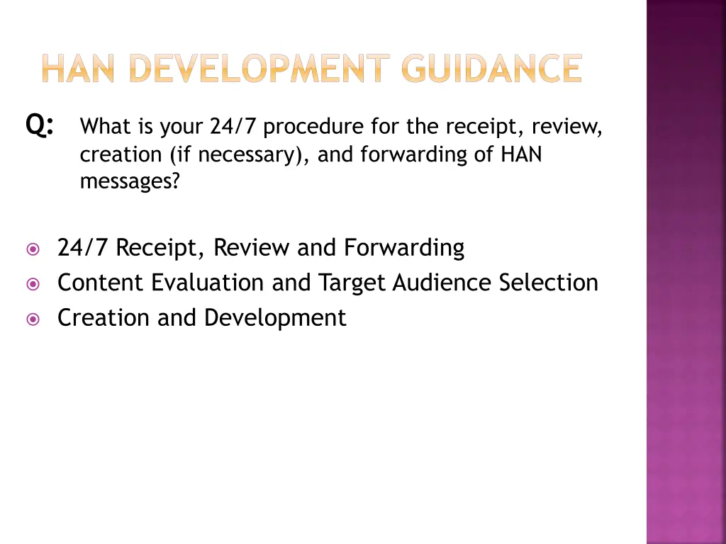 han development guidance