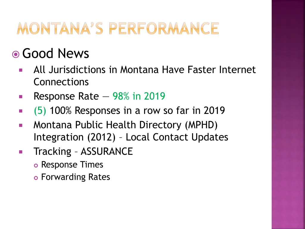 montana s performance