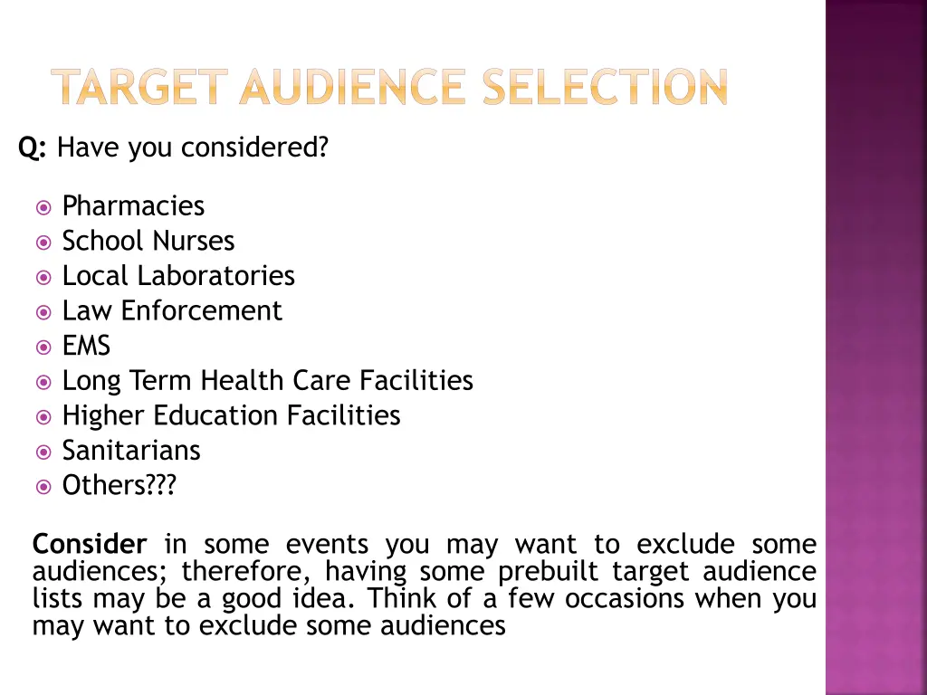 target audience selection