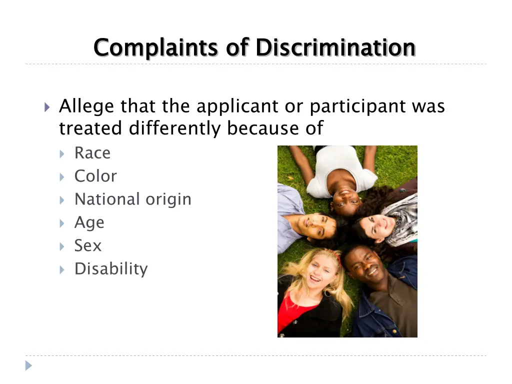 complaints of discrimination