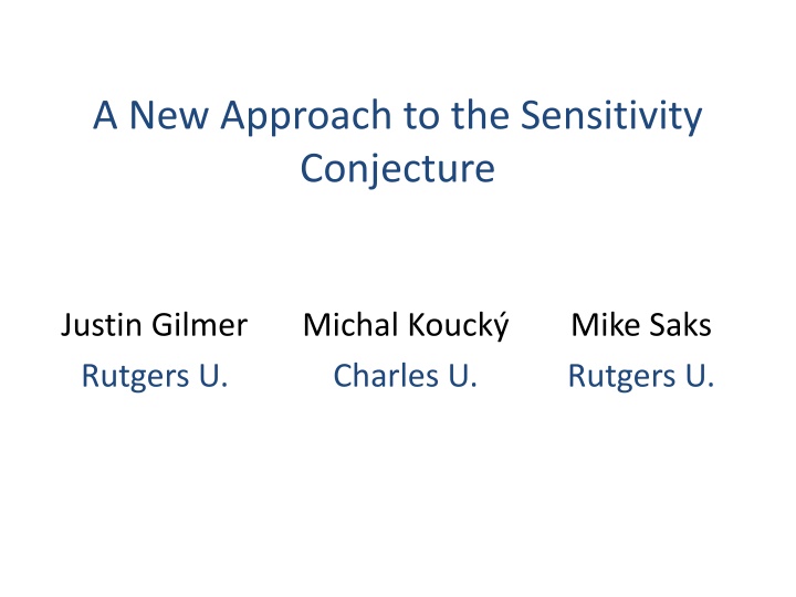 a new approach to the sensitivity conjecture