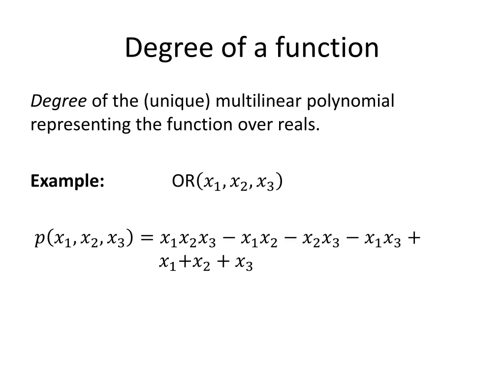 degree of a function