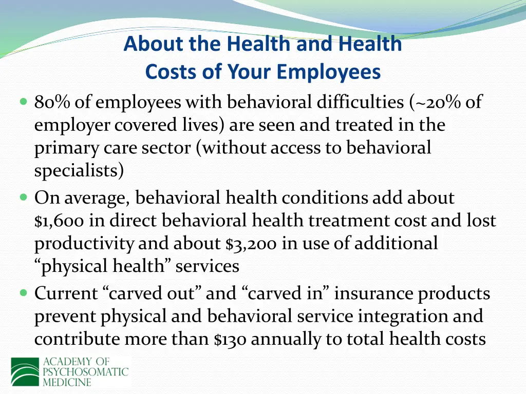 about the health and health costs of your