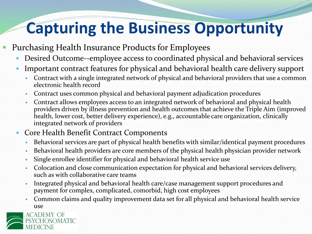 capturing the business opportunity
