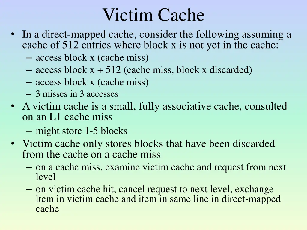 victim cache