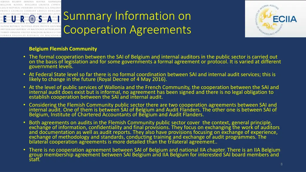 summary information on cooperation agreements 2