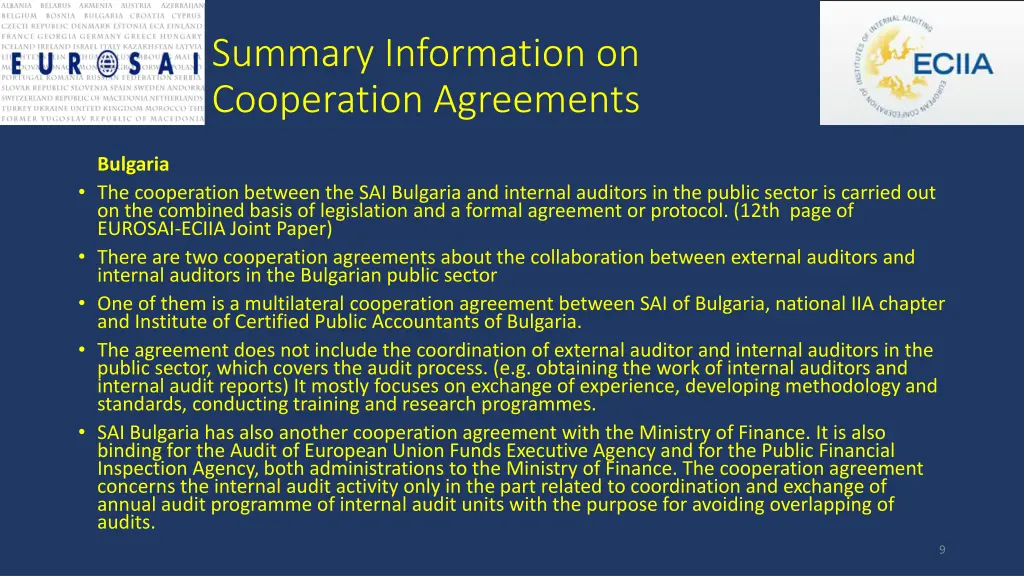 summary information on cooperation agreements 3