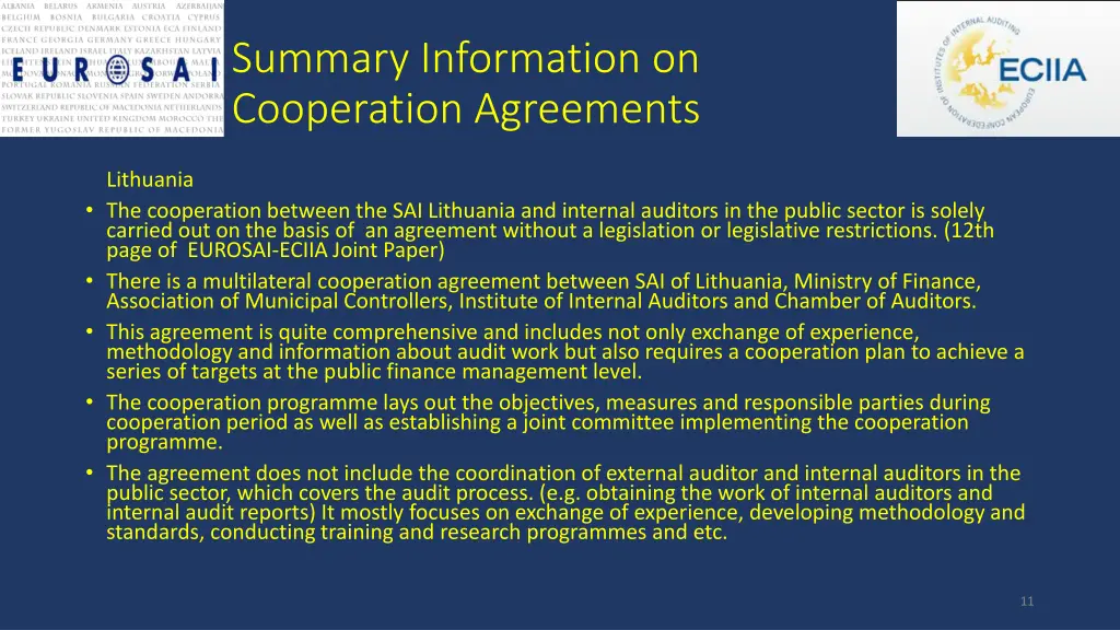 summary information on cooperation agreements 5