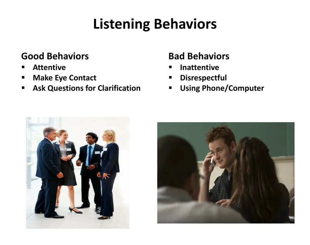 listening behaviors
