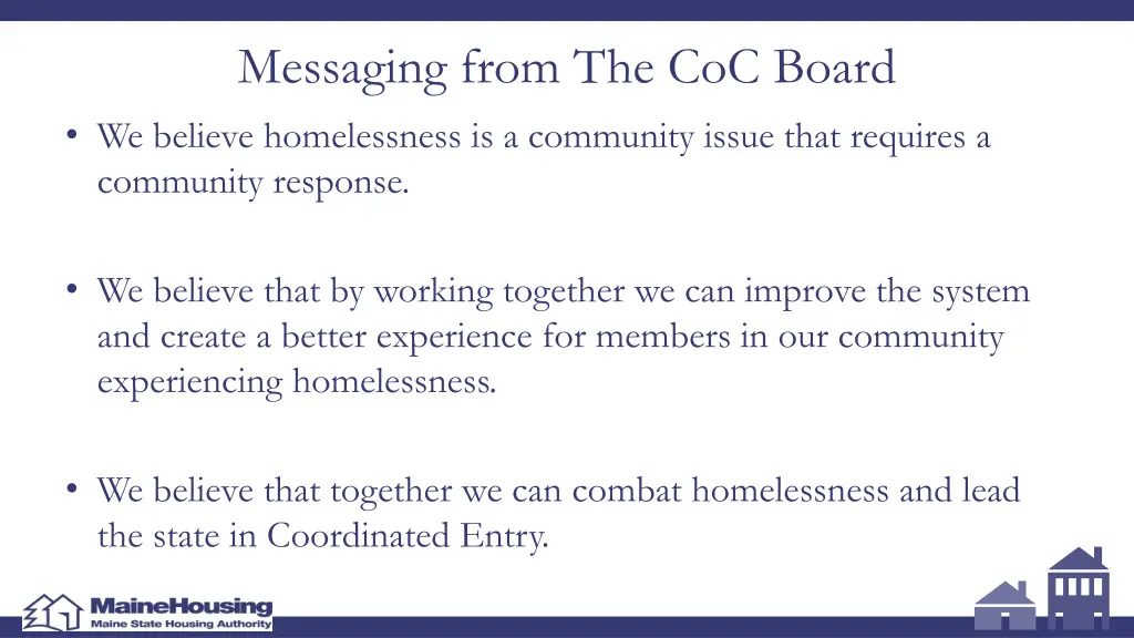 messaging from the coc board we believe
