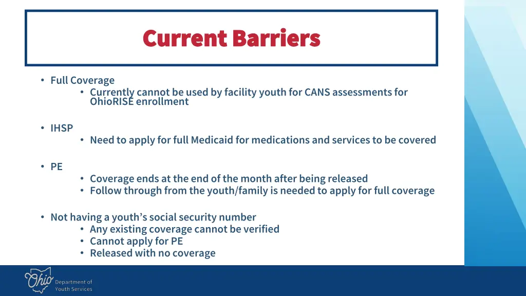 current barriers current barriers