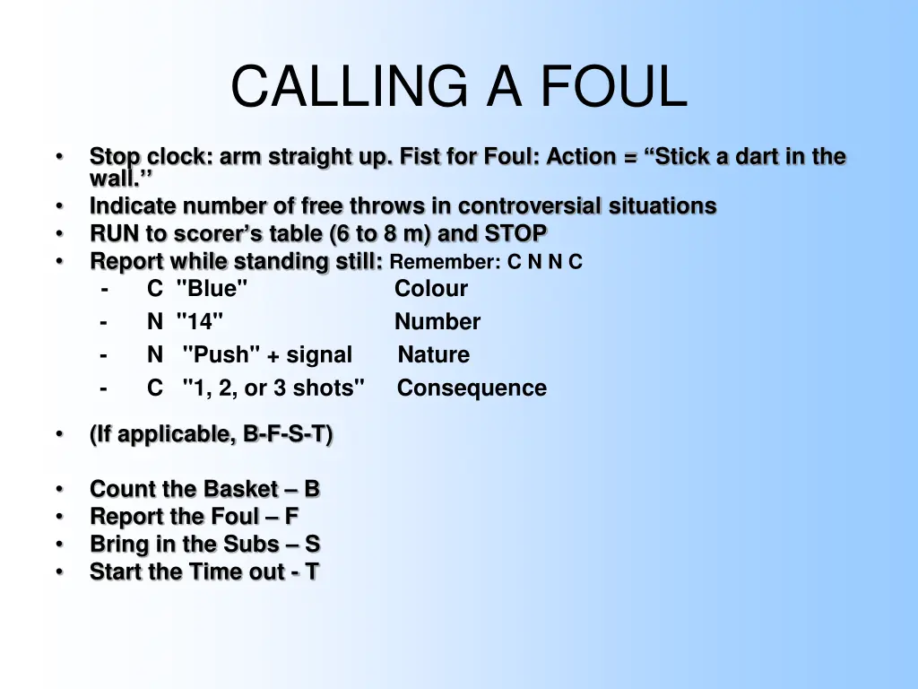 calling a foul