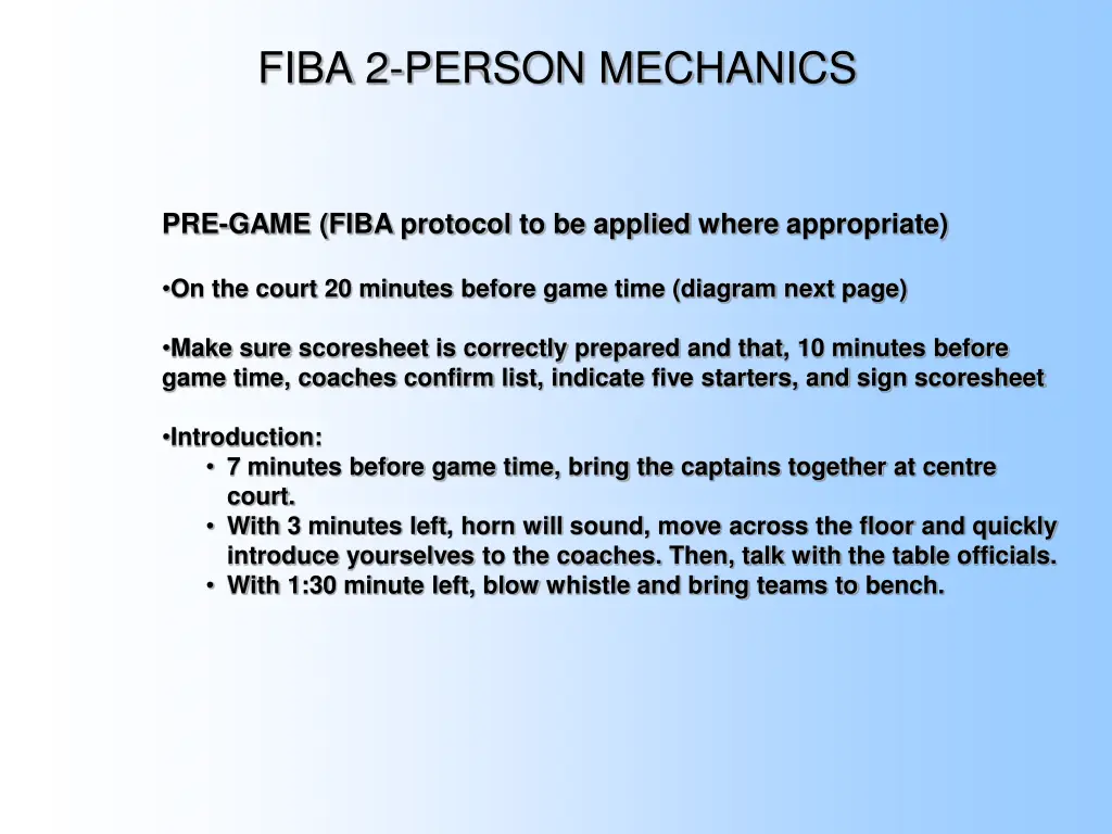 fiba 2 person mechanics