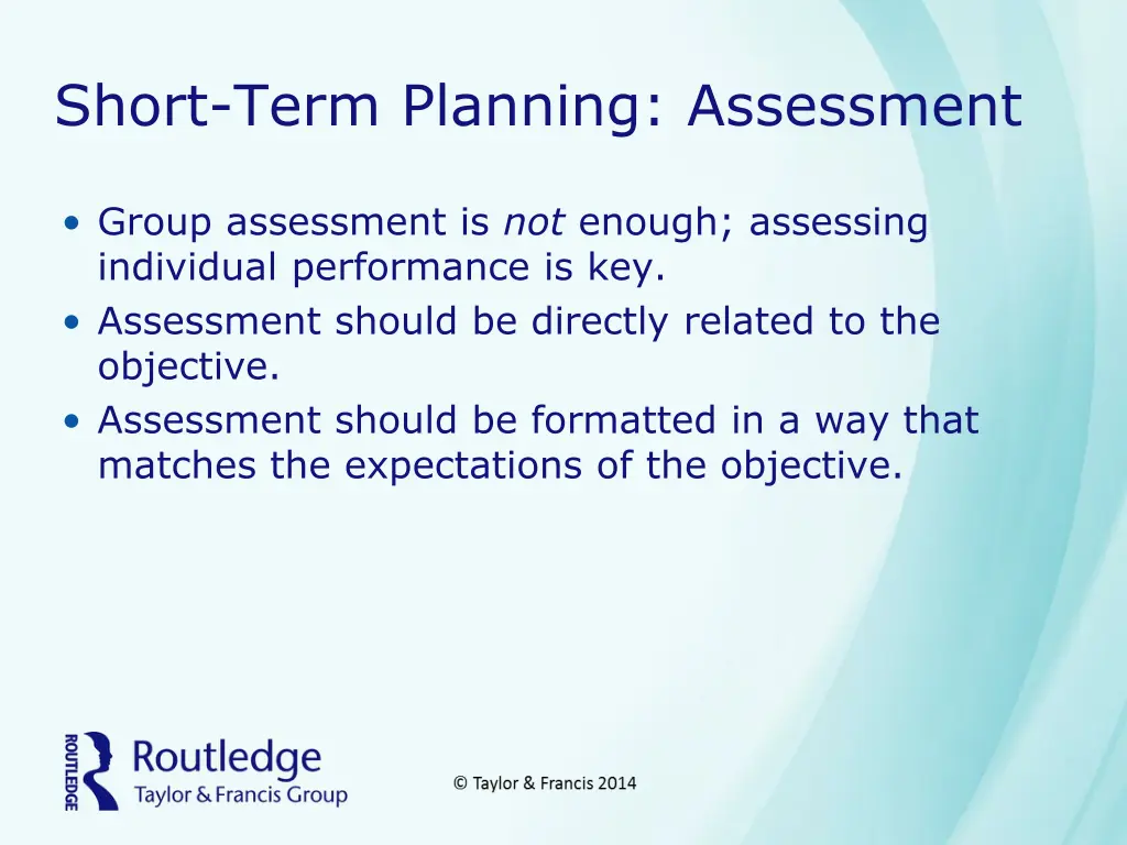 short term planning assessment