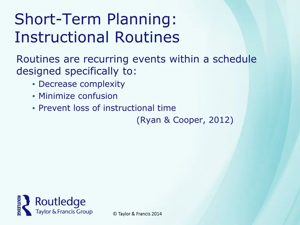 short term planning instructional routines