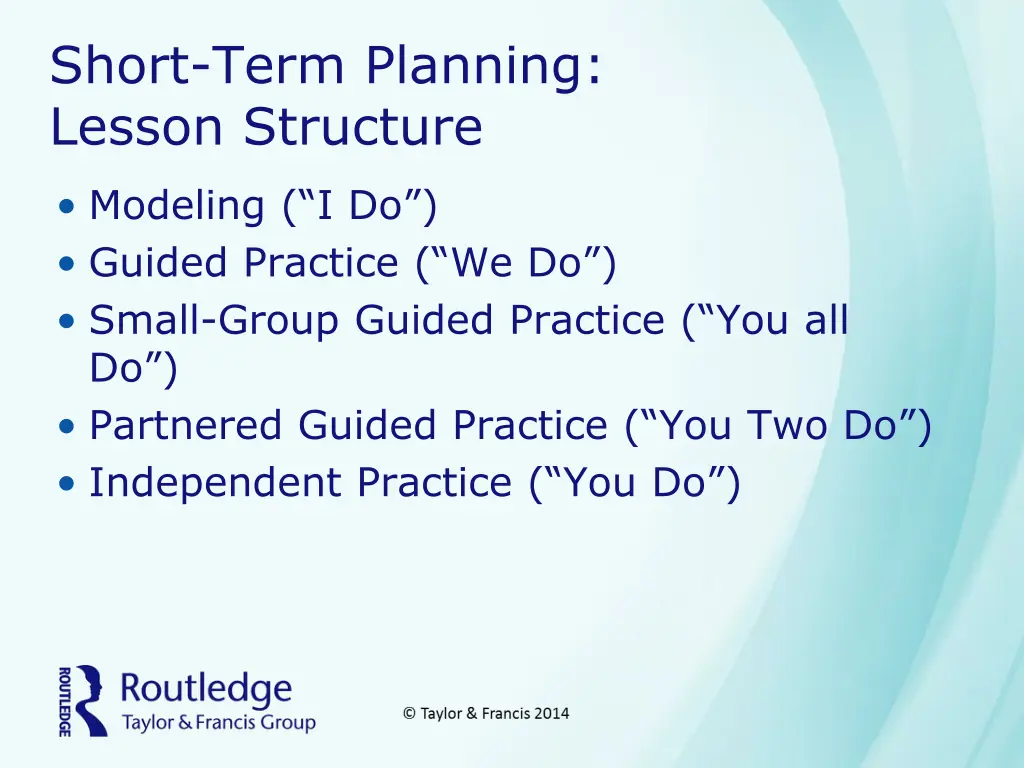 short term planning lesson structure