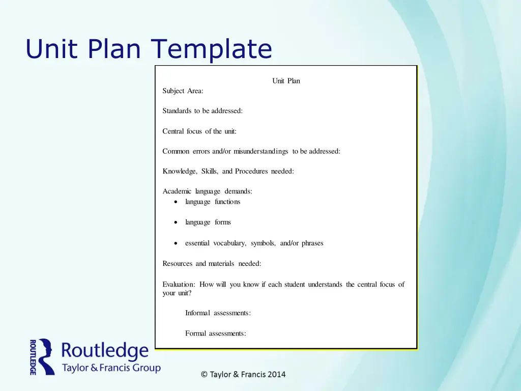 unit plan template