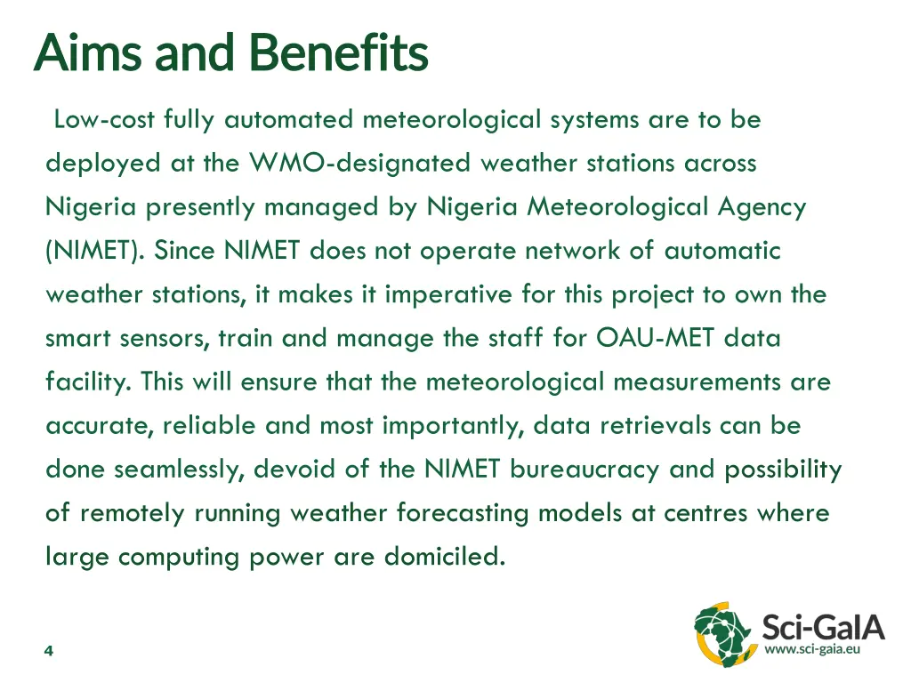 aims and aims and b benefits