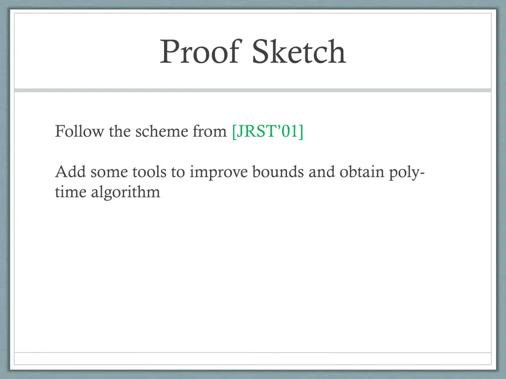 proof sketch