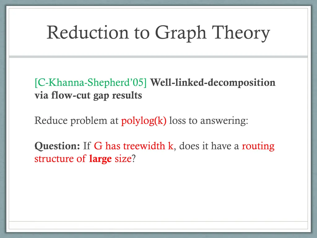 reduction to graph theory
