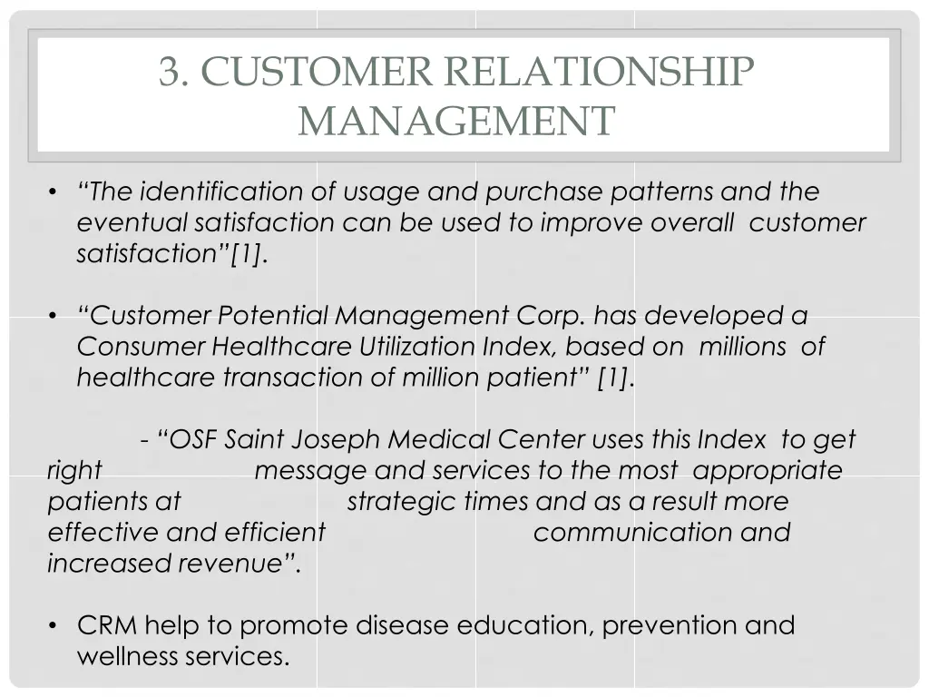 3 customer relationship management