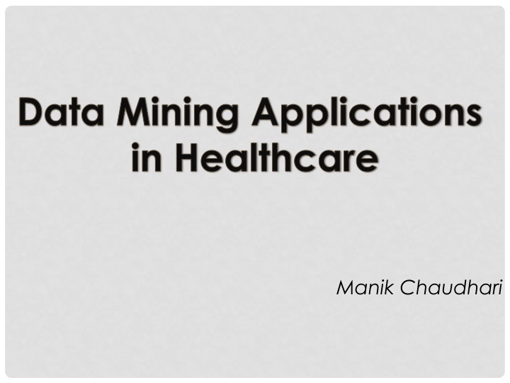 data mining applications in healthcare