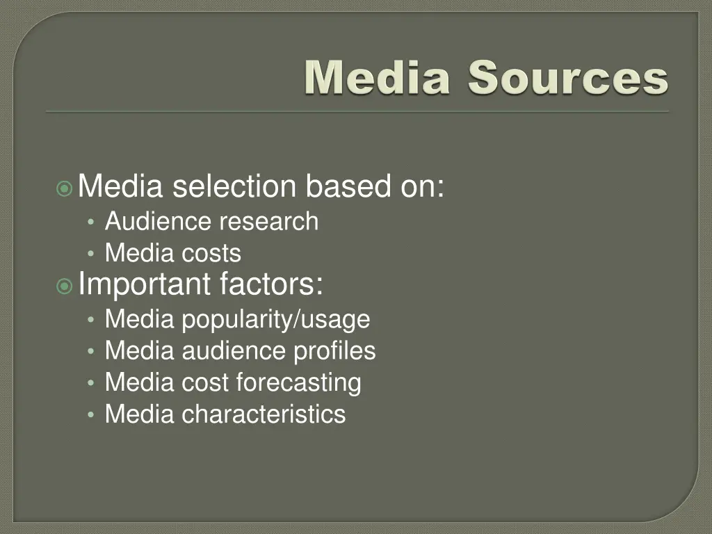 media selection based on audience research media