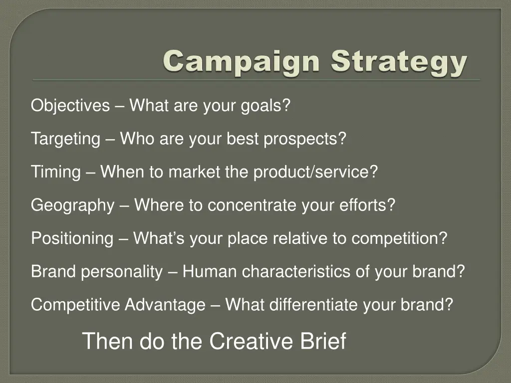objectives what are your goals
