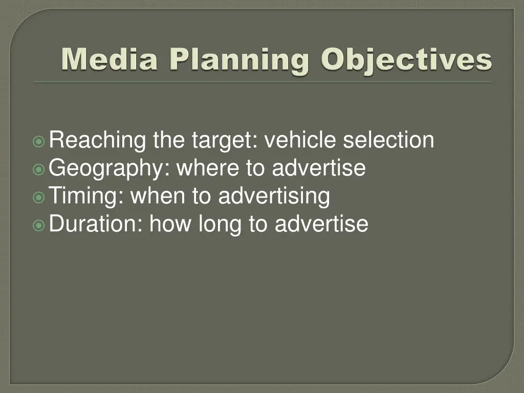 reaching the target vehicle selection geography