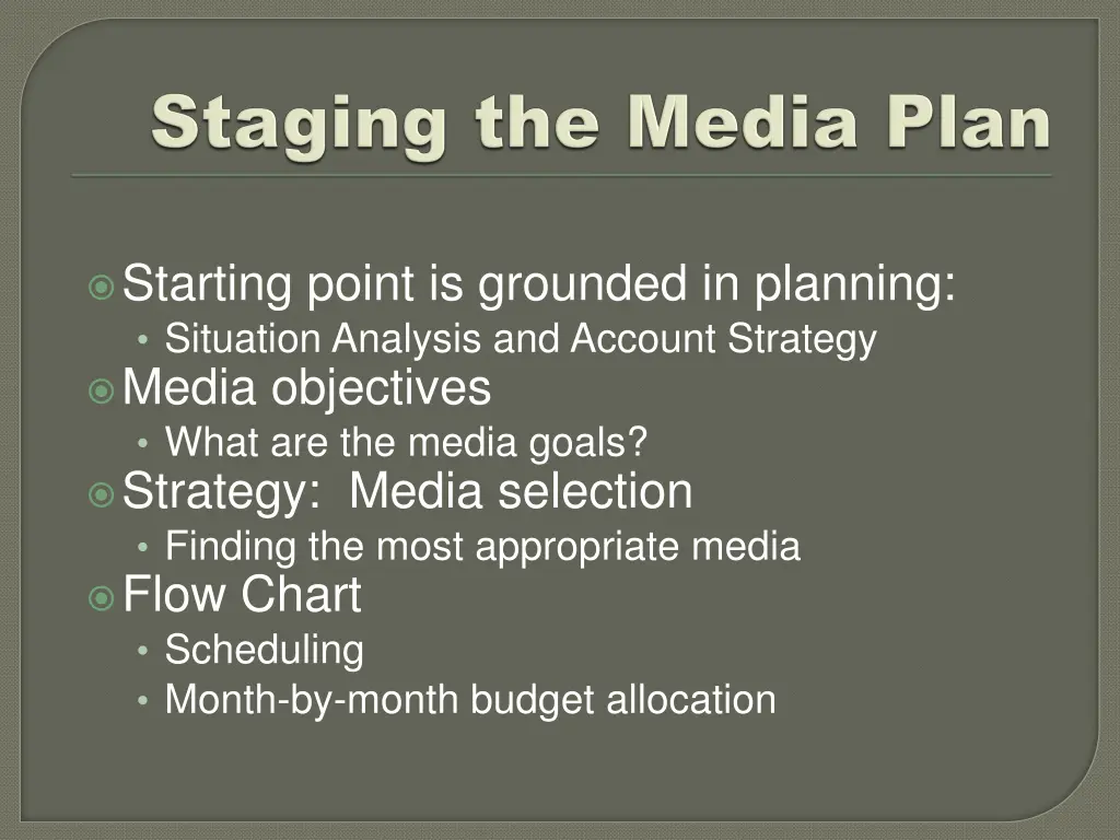starting point is grounded in planning situation