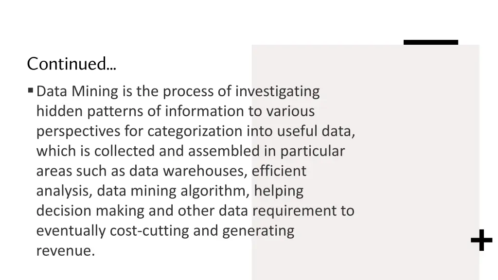 continued data mining is the process