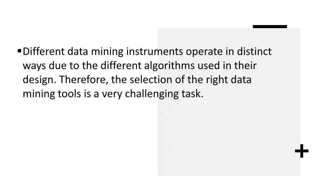 different data mining instruments operate